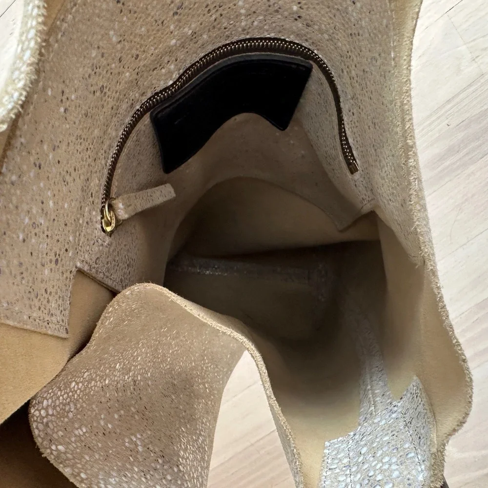 Linde Gallery St Barth Large Tote‎ Bag Tan Speckled Leather